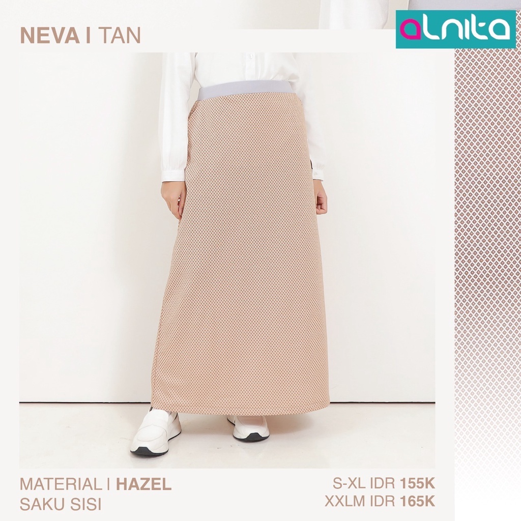 Alnita Rok Neva Bahan Hazel Bawahan Wanita Muslimah Kekinian Trendi by Alnita bisa COD