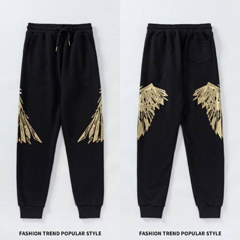 BOY18 SWEATER SET JOGGER BOY LONDON BORDIR GOLD WINGS GOLD IMPORT PRIA WANITA ASIA EROPA KOREA