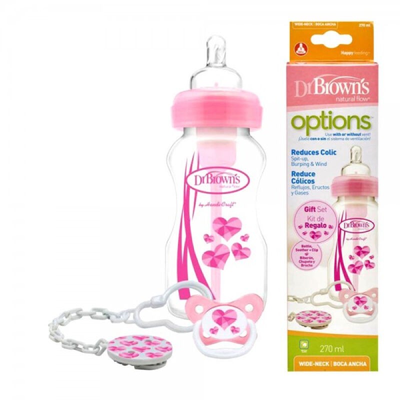 Dr. Brown's Gift Set PP Option Wide Neck Bottle 270ml (Ready Pilihan Warna) y