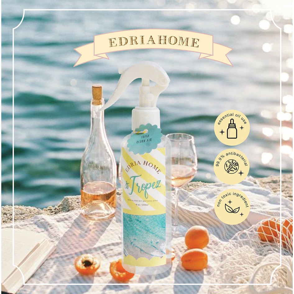 EdriaHome Linen Spray Emily In Paris Series Anti Bacterial / Multipurpose Room and Linen Spray / Room Spray / Bed Spray /  Pillow Spray /  Laundry Spray / Room Mist / Pengharum Ruangan dan Kain