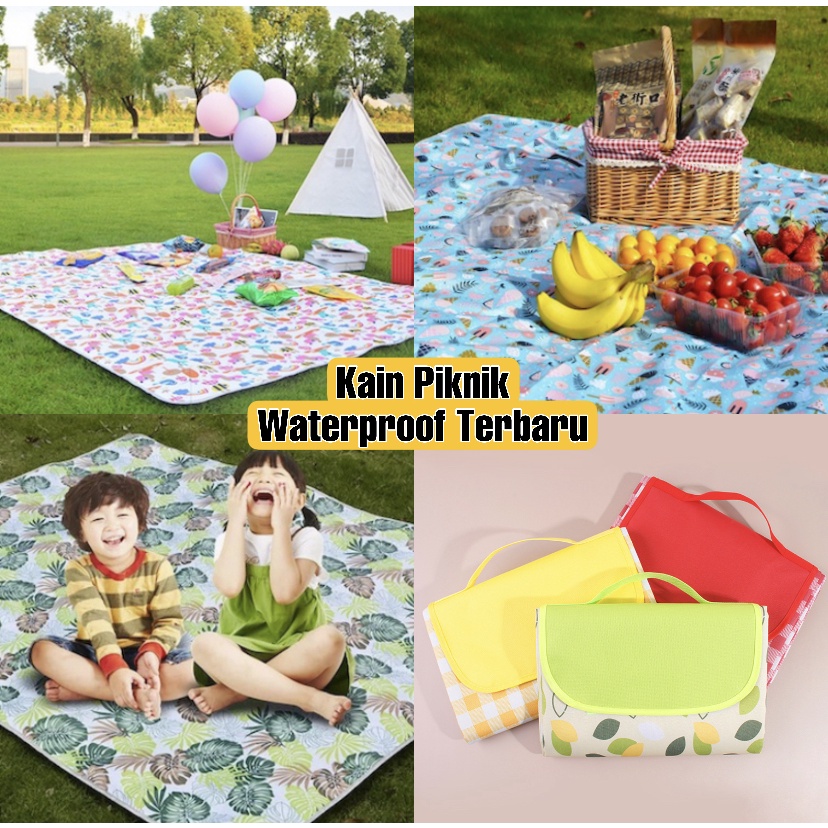 Kain Piknik Model Tas Waterproof &amp; Foldable  / Tikar Piknik Portable / Matras Picnic Waterproof / Tas Picnic Foldable Mudah Dibawa dan Dilipat