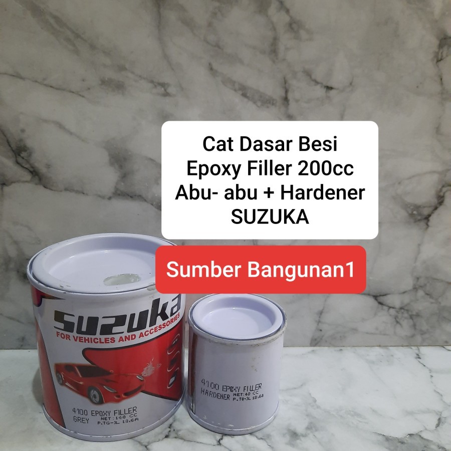 Epoxy filler 200cc abu grey SUZUKA cat dasar besi mobil motor