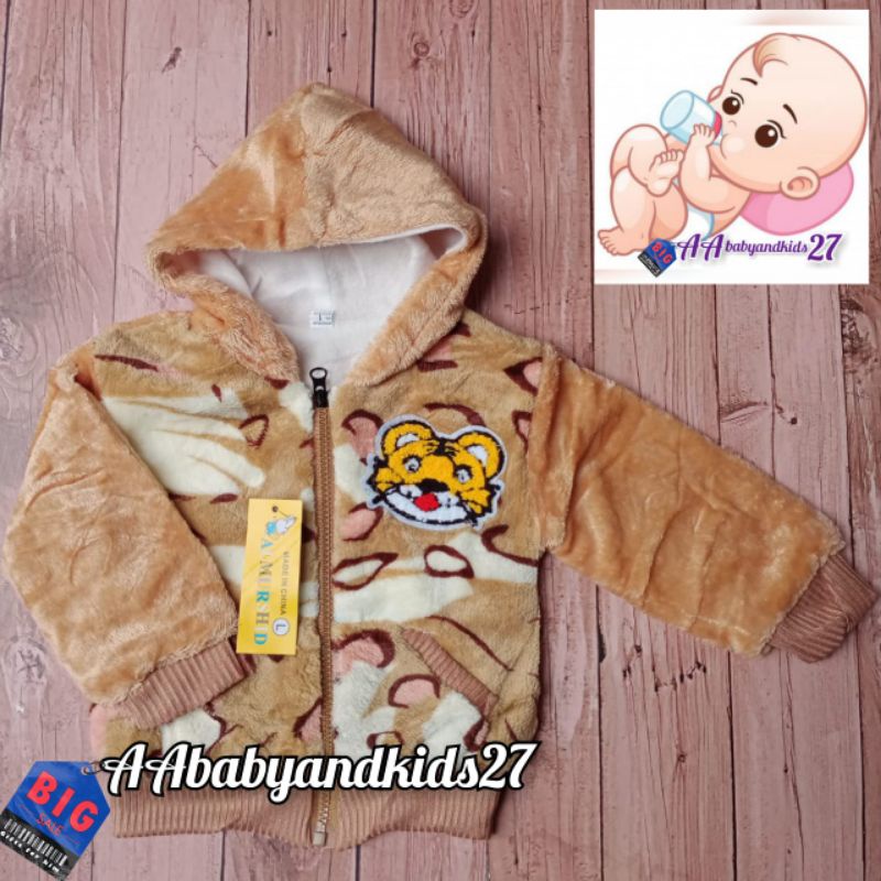 PRODUK TERBARU!!! JAKET IMPORT BULU BAYI MODEL HOODIE UKURAN L XL 3L USIA  3-36 BULAN HIGHT QUALITY