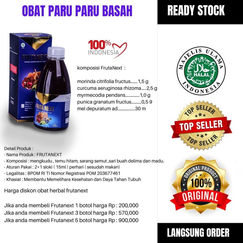 FRUTANEXT OBAT PARU PARU BASAH BATUK  ASMA  HERBAL FRUTANEXT 100% ORIGINAL