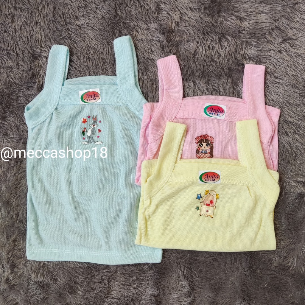 Singlet Kaos Dalam Anak Perempuan ENJI 0-6 Tahun Motif Sablon Murah Lembut