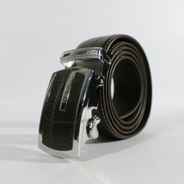 GESPER IKAT PINGGANG KULIT ASLI 100% PRIA IMPORT #GUCCI 322 BROWN MODEL REL