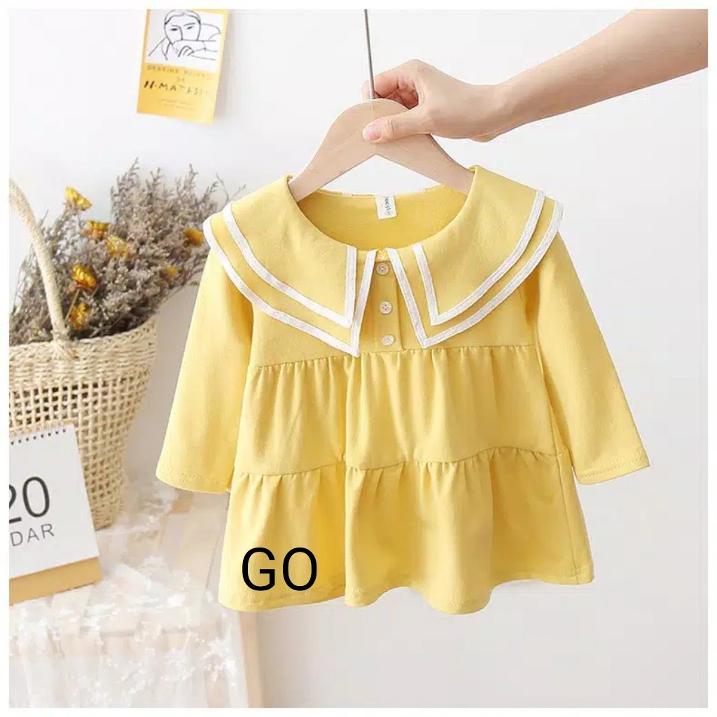 gos DRESS TAKASHI COLLAR 5889 EBV Baju Dress Anak Perempuan Import