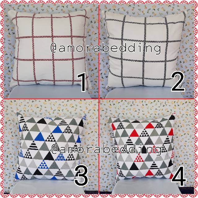 sarung bantal sofa 1set(5pcs) sarung bantal kursi,cushion cover,shabby