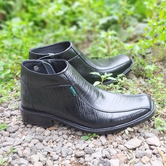 KICKERS - sepatu formal kerja pria / sepatu pantofel pria / sepatu PDH kantor pria kulit asli hitam