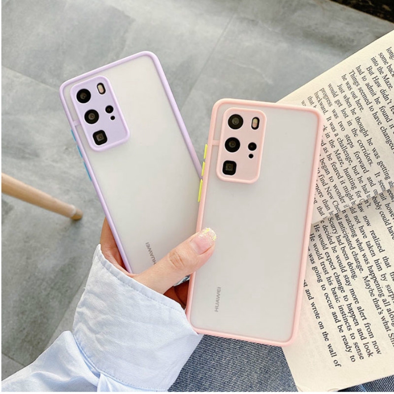 Case Pelindung Lensa Kamera Bahan Akrilik Matte Warna Kontras Untuk Huawei Nova 7i 7se 5t 3i Y9S Y9 Prime 2019 P30 Pro