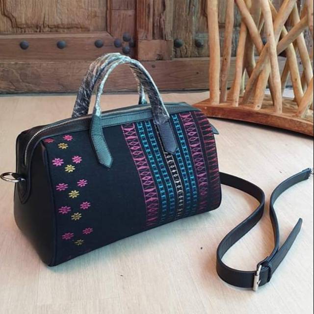 TAS ETNIK TENUN PUCCA MIX KULIT ASLI, TENUN PUCCA