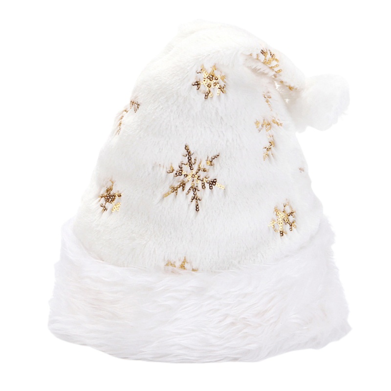 Topi Santa Dressup Natal Mary Untuk Costu Hias Pesta Snowflakes Gold/Silver