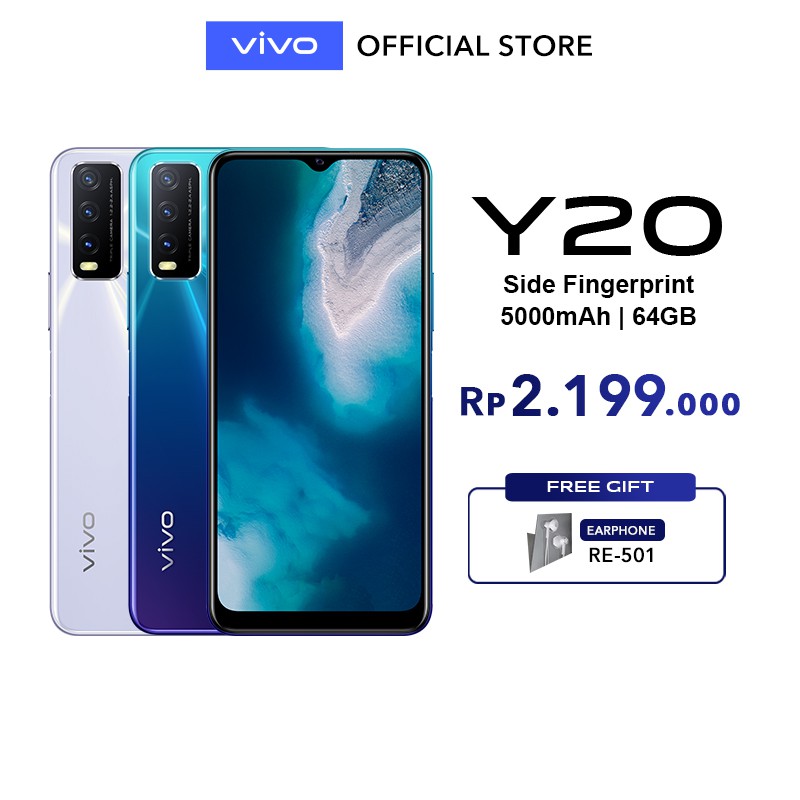  NEW vivo  Y20  3GB 64GB Ultra Fast Side Fingerprint 