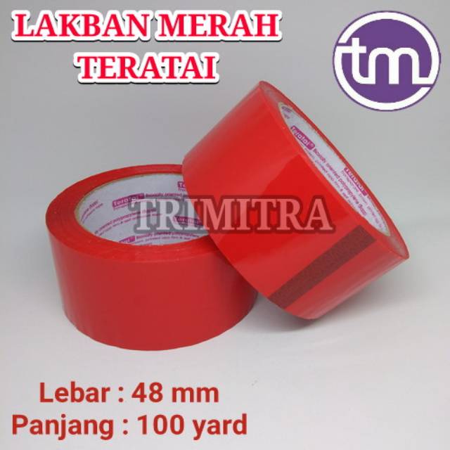 

ISOLASI MERAH TERATAI LAKBAN SELOTIP SOLASI OPP PLASTIK WARNA MERAH