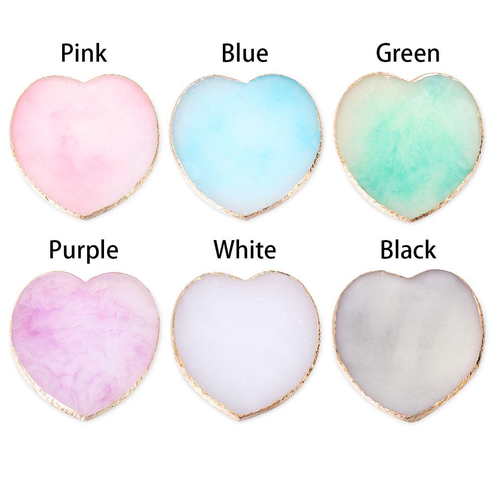 R-flower Nail Art Palette Bentuk Hati Batu Resin Goyang Rak Kuku Palsu Foundation Mixing Nail Art Plate Tips