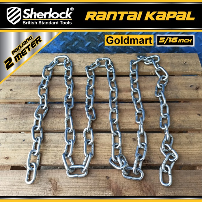 Rantai Besi / Kapal Galvanized 8 mm 5/16 inch Sherlock panjang 2 meter