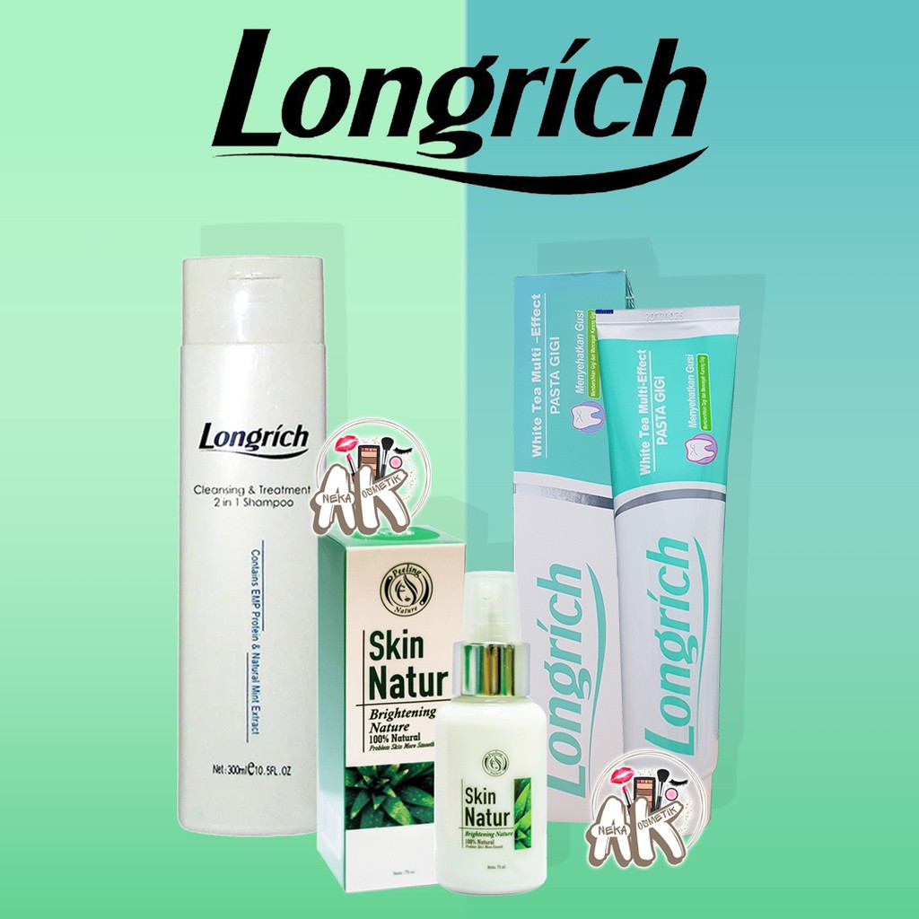 LONGRICH SERIES ( SHAMPOO/ SKIN NATUR PEELING/ PASTA GIGI)