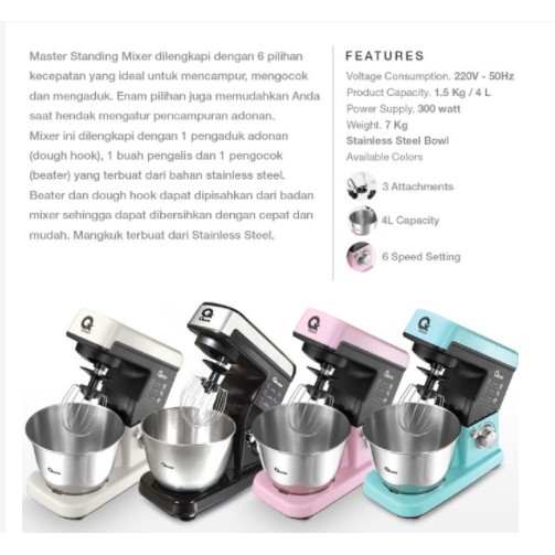 [ Oxone ] Master Stand Mixer Oxone OX 855 - 4 Liter - Garansi Resmi 2 Tahun