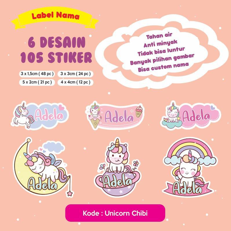 

Stiker Nama Lucu 6 Desain / Label Nama Anak