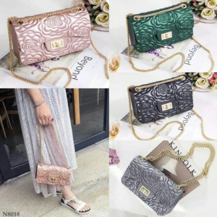 Tas Wanita Chanel Flower Mini Jelly Matte Import 18cm