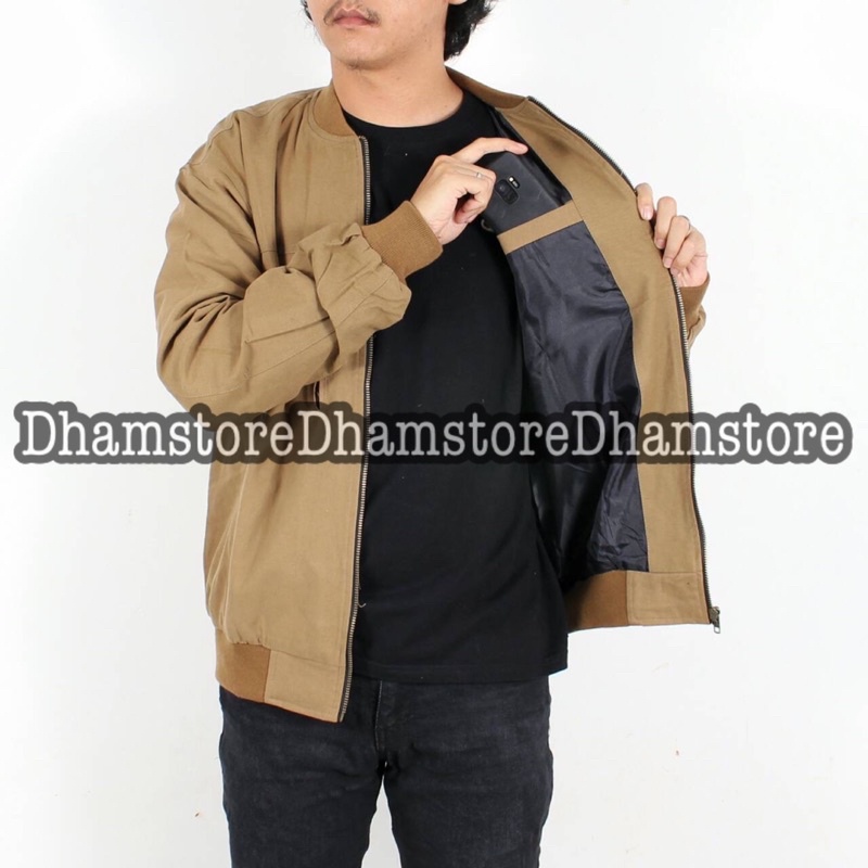 ORIGINAL WOLV Jaket Bomber Canvas Jaket Wolv Caramel