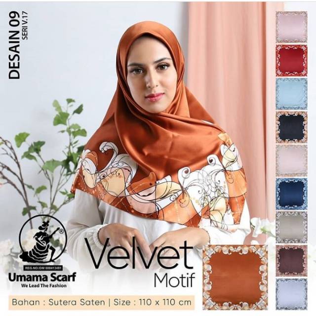 Umama scarf velvet motif