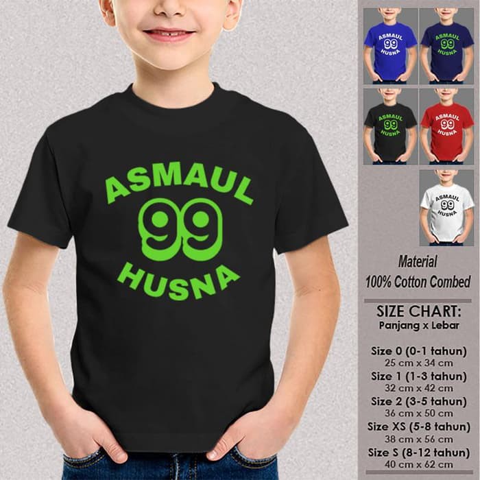 Kao Anak Baju Muslim SN-ASMSMY044 99 ASMAUL HUSNA 1-12 th