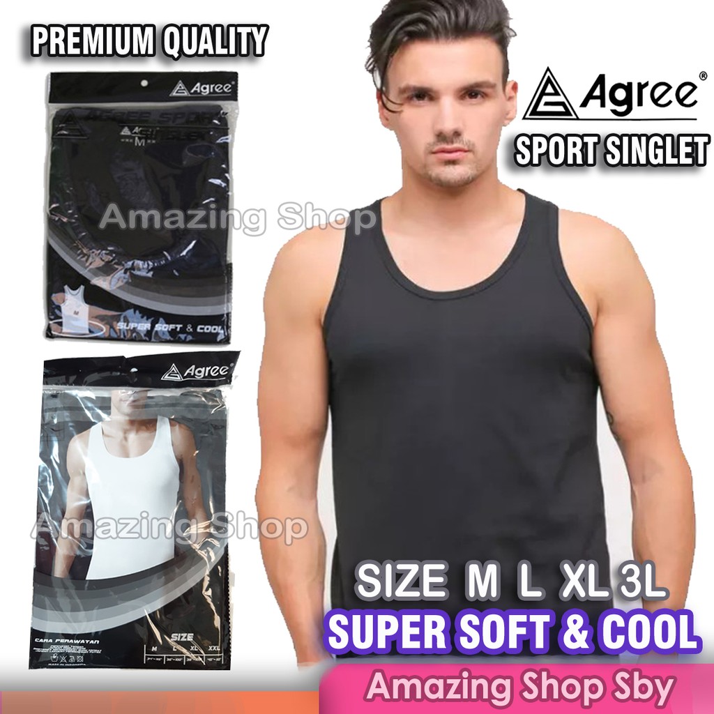 Singlet Pria Laki Laki Agree Sport Original Murah