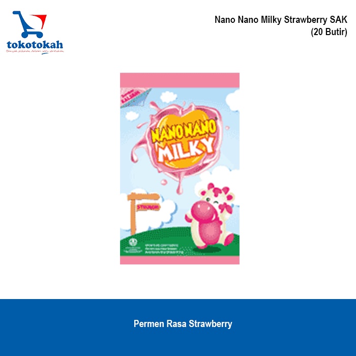 

NANO-NANO MILKY strawberry permen susu kemasan sak-10pcs