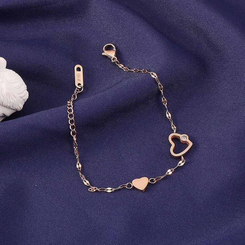 Gelang Tangan Rantai Love Titanium Anti Karatan