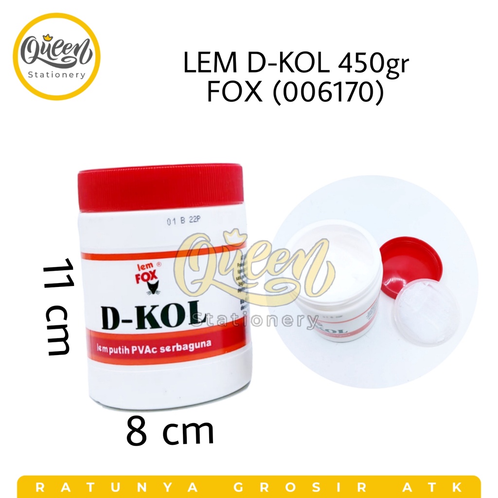 

1 PCS LEM D-KOL 450GR FOX / LEM SERBA GUNA / LEM PUTIH (006170)