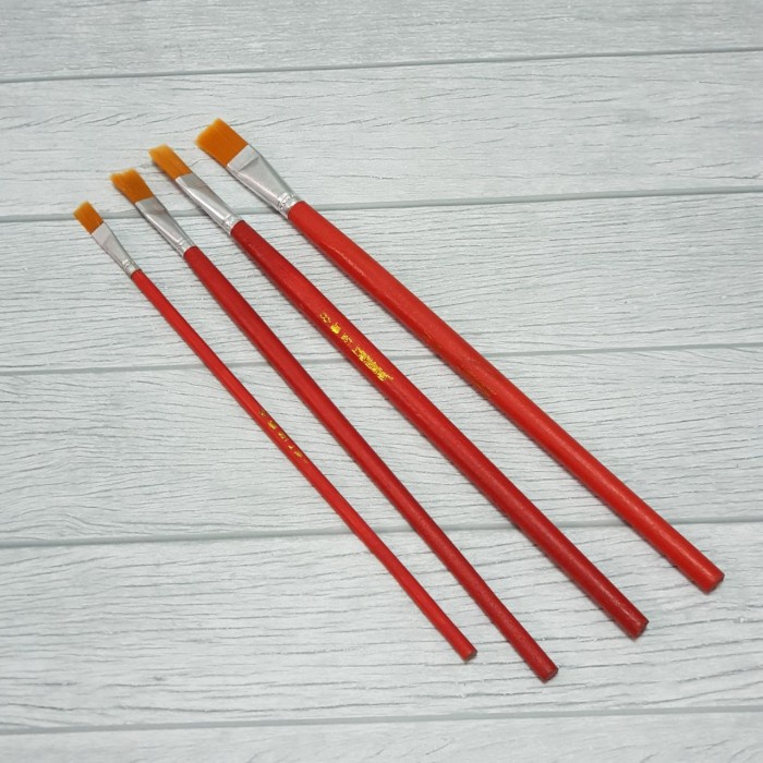 slim nylon pastry brush wooden handle / kuas lukis kue gagang kayu -