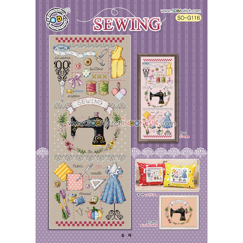 Paket DIY Craft Sulam Kristik Strimin Cross Stitch Sodastitch SO-G116 - Sewing Jahit