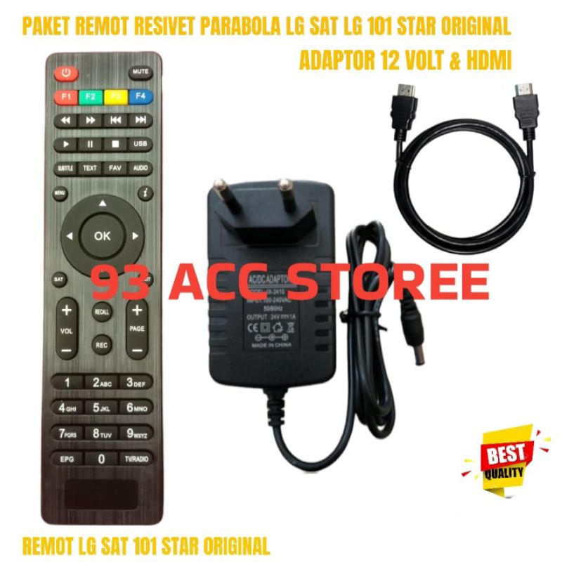 remot resiver receiver parabola LG SAT LG 101 STAR ORIGINAL,PLUS ADAPTOR 12 VOLT,HDMI