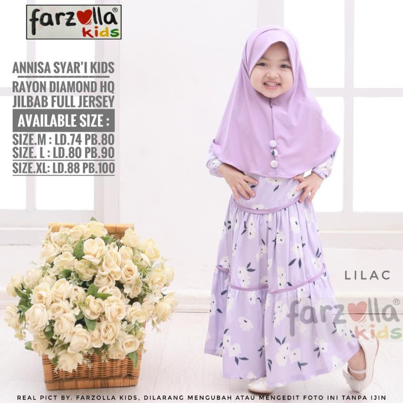 Annisa syari kids set baju anak rayon