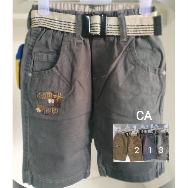 Celana Pendek Harian Anak Soft Jeans Free Belt (CA)