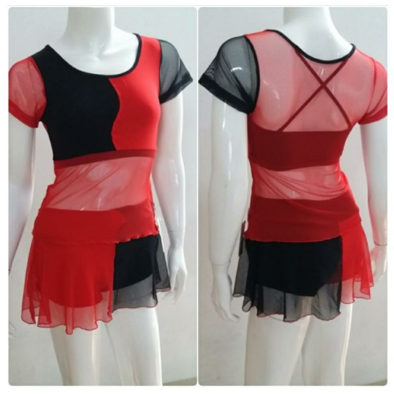 setelan baju senam wanita baju senam rok setelan olahraga baju pilates wanita baju gym baju yoga kao