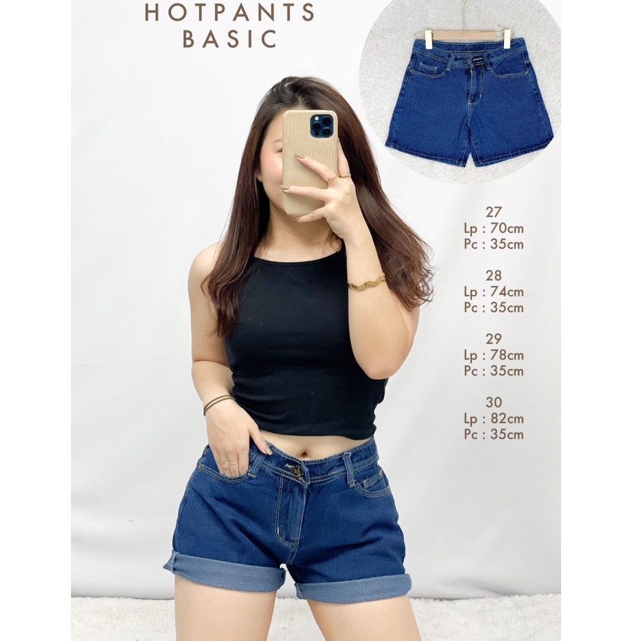 HOPYLOVY - Celana Pendek Jeans Wanita Hotpants Lipat Korea / Hotpants Basic Sexy