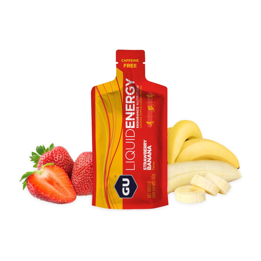 GU Energy Liquid STRAWBERRY BANANA Gel tenaga lari sepeda renang gym