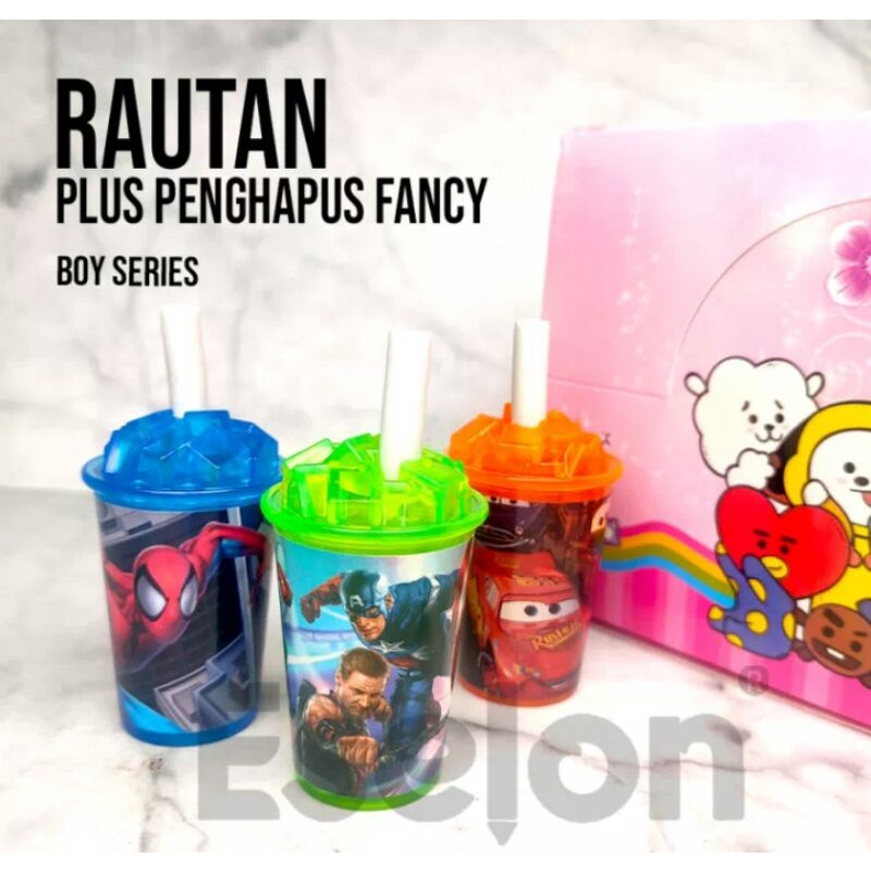 

Rautan gelas cup+ penghapus karakter / Rautan doraemon