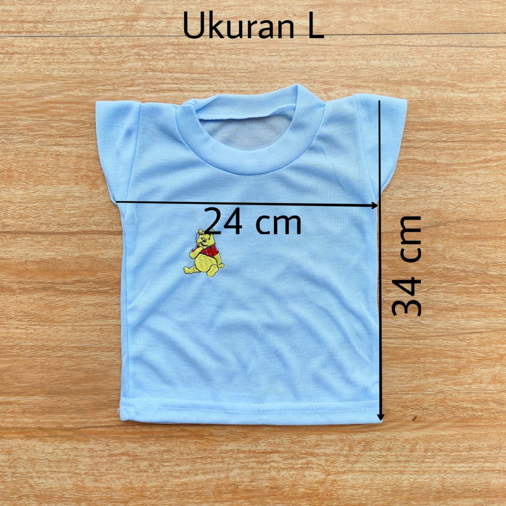 1 LUSIN (12 pcs) Kaos bayi pendek BORDIR perlengkapan bayi lahir