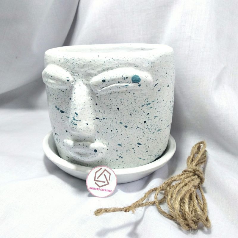 POT GERABAH/POT TANAH LIAT/ POT TERRACOTTA/POT WAJAH/POT CUSTOM/POT 11-15 CM