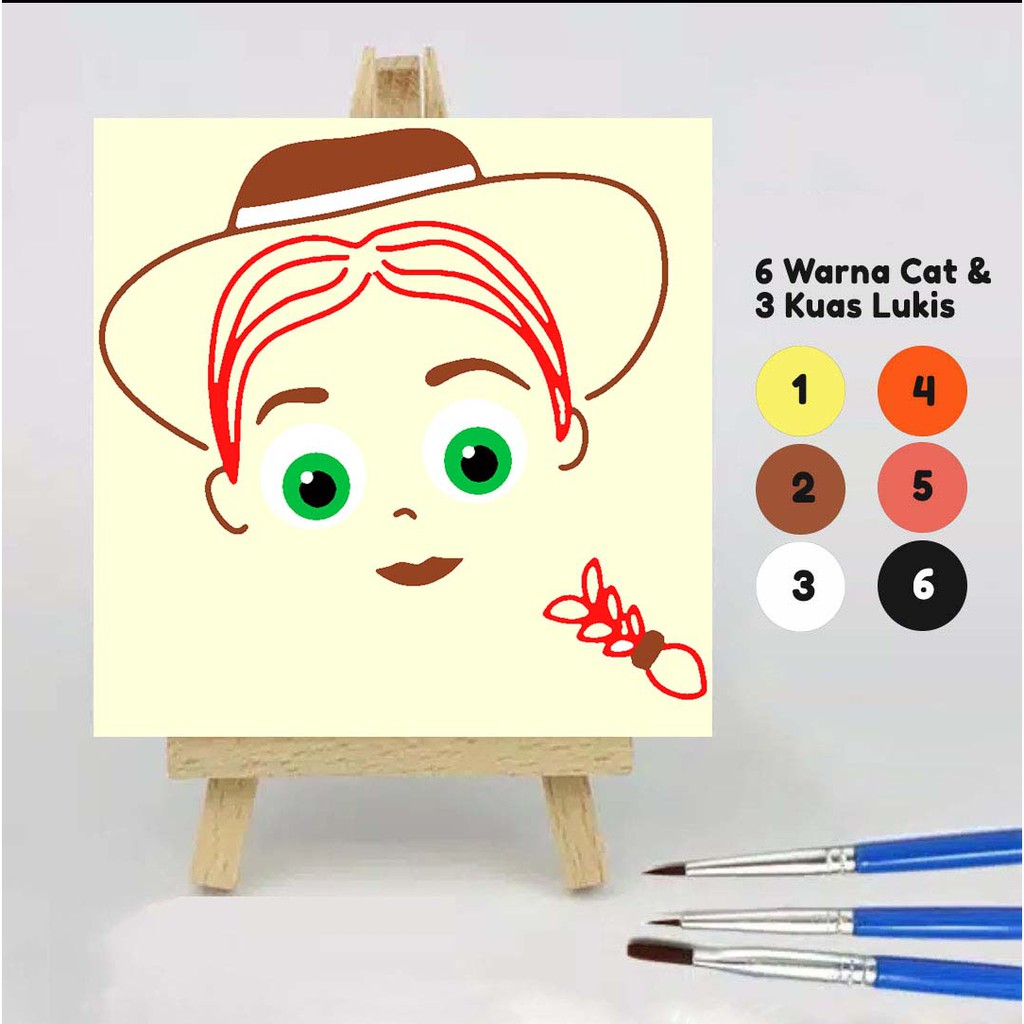 

Paint by number TOY STORY JESSIE 20x20 Wooden Painting kit/Set Melukis anak/Paket Mewarnai/DIY chaewon