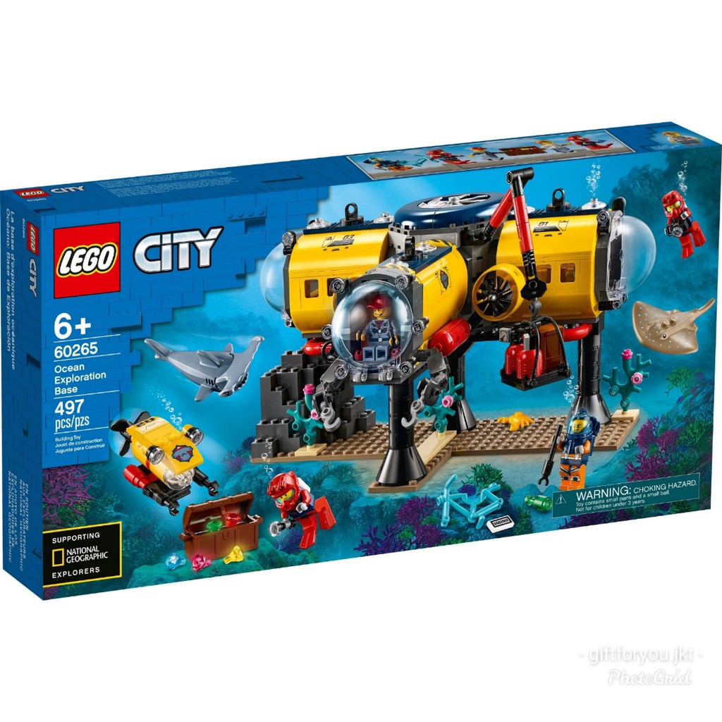 Lego City 60265 Ocean Exploration Base Playset Mainan Anak Bricks Kapal Laut Original