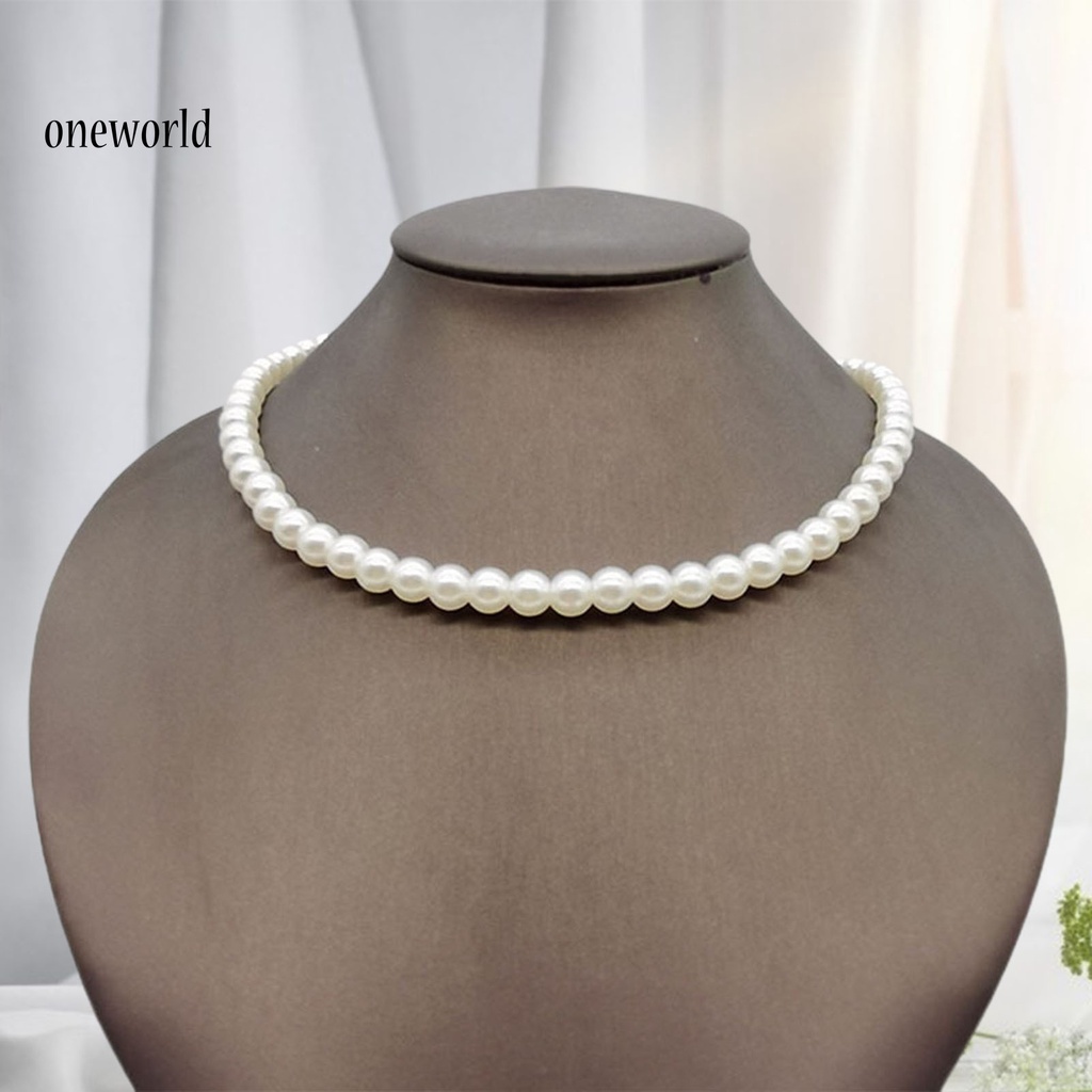 Kalung Choker Rantai Mutiara Tiruan Lapisan Ganda Anti Karat Untuk Hadiah Anniversary Wanita