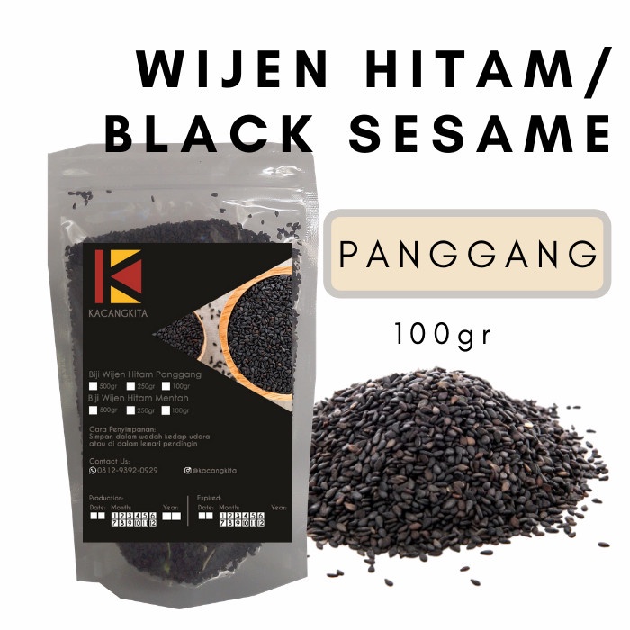 

10cscss Biji Wijen Hitam Panggang - Roasted Black Sesame Seed 100Gr Dscscv