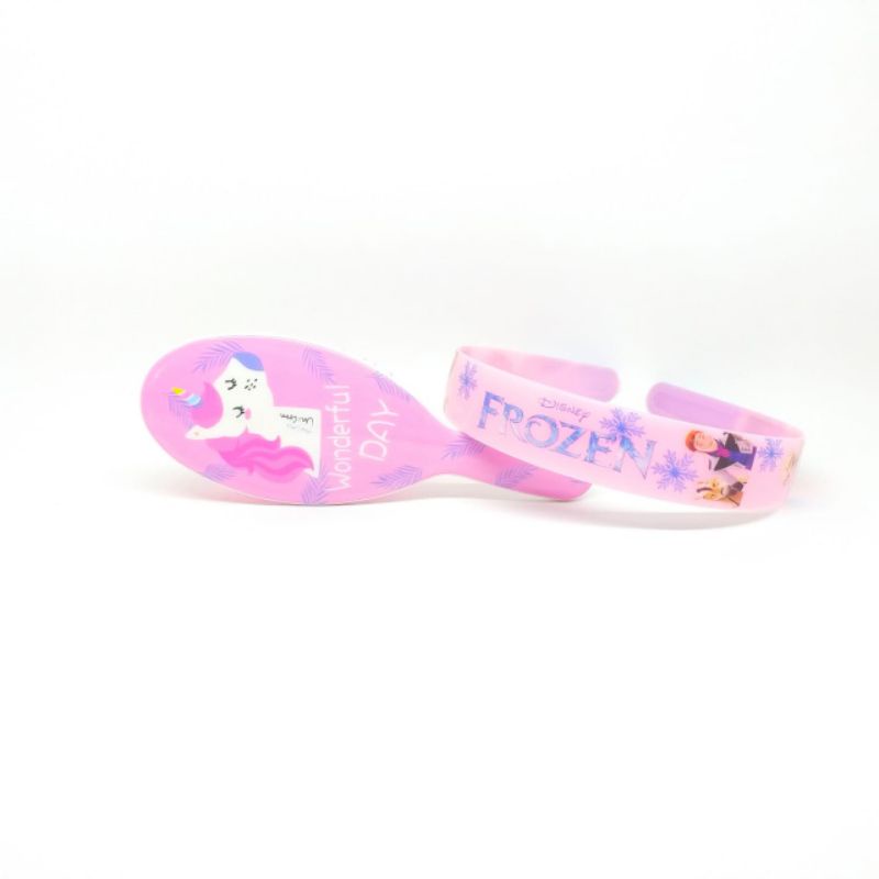 Sisir Anak karakter Pony Unicorn 3 D Paddle Comb Bonus Bando