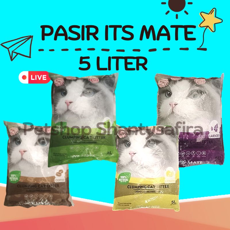 EKSPEDISI/GRAB: PASIR KUCING ITS MATE IMPORT 5 LITER CAT LITTER PASIR GUMPAL WANGI