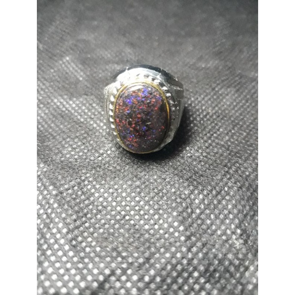 Cincin blackopal andamooka