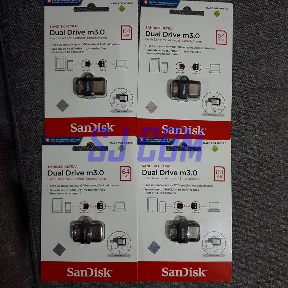 SanDisk Ultra Dual Drive M3.0 64GB USB 3.0 OTG Flash Drive Garansi Resmi